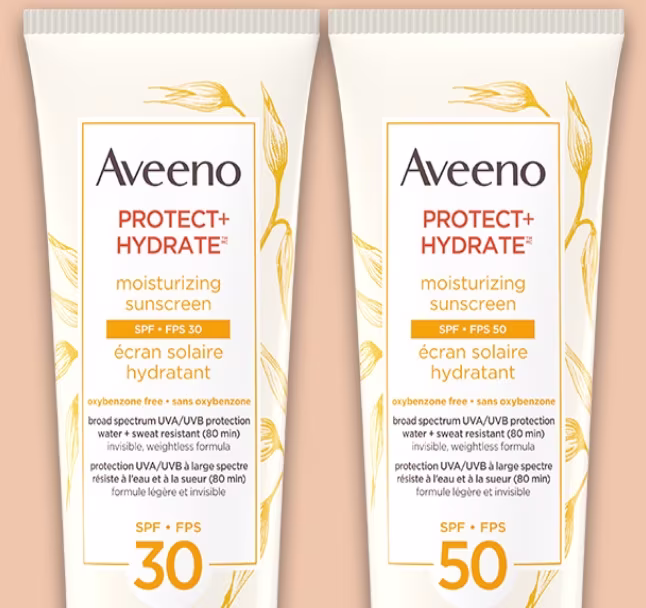 aveeno sunscreen products lineup