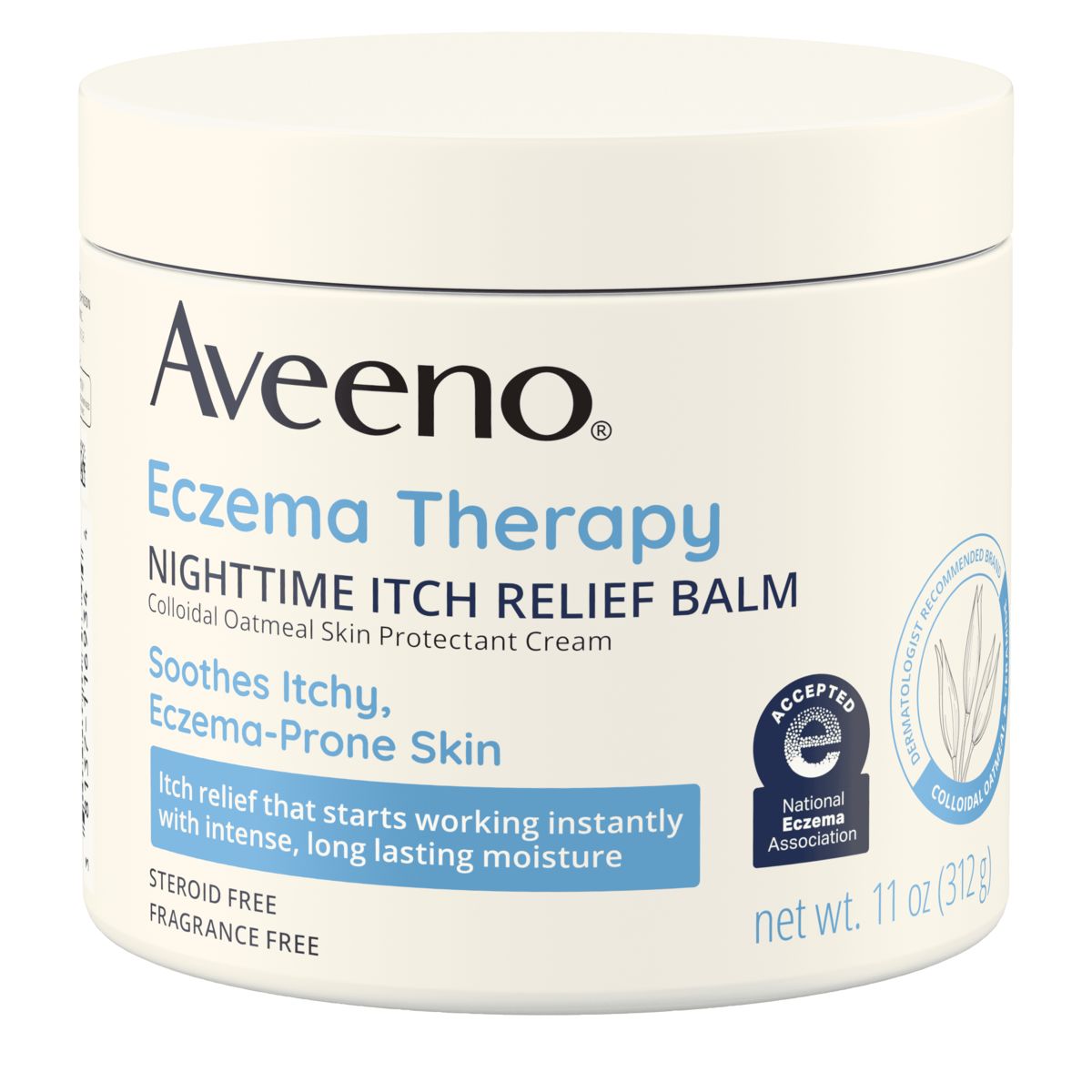 Pack shot of Aveeno® Eczema Therapy Nighttime Itch Relief Balm