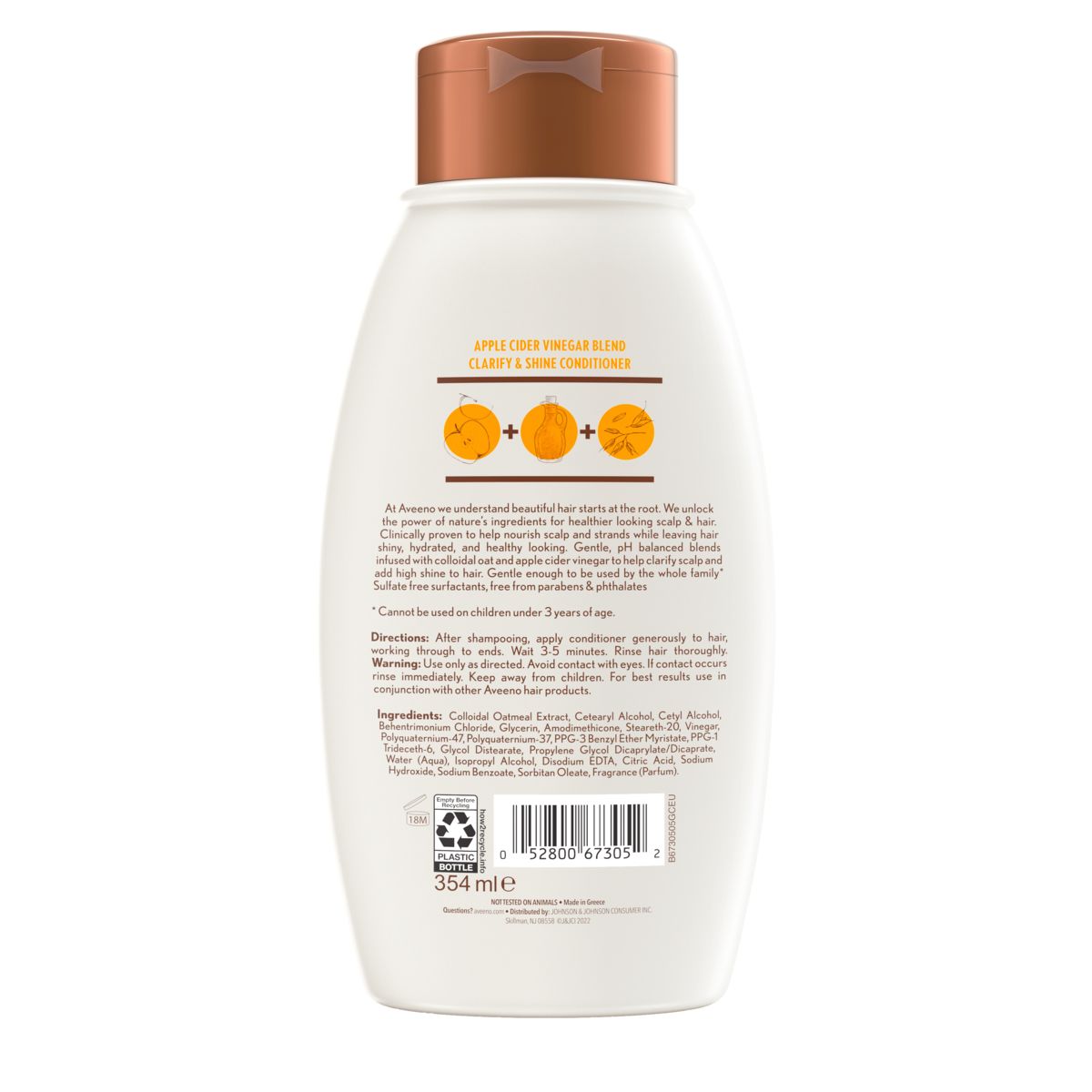 Apple Cider Vinegar Blend Clarify & Shine Conditioner - Image 1 - Aveeno - en-US