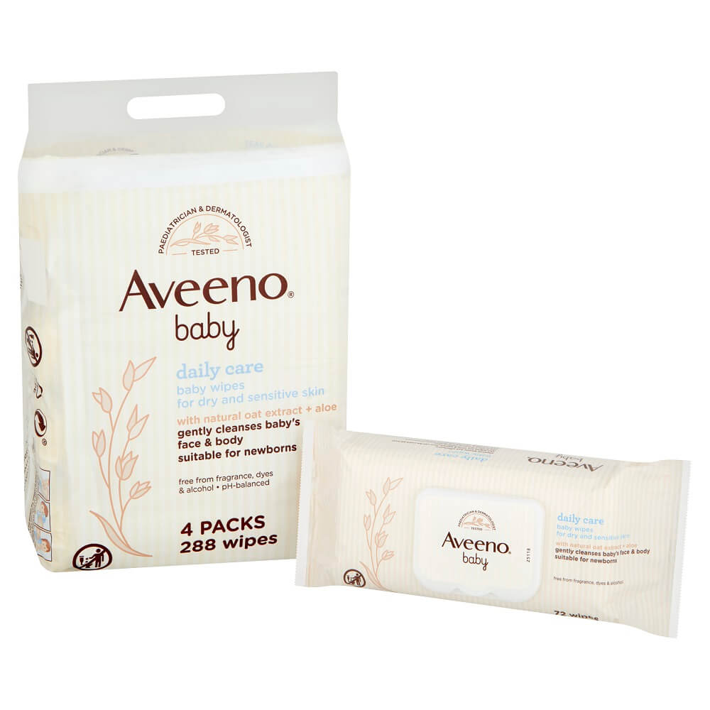 AVEENO® BABY DAILY CARE BABY WIPES 4 PACK