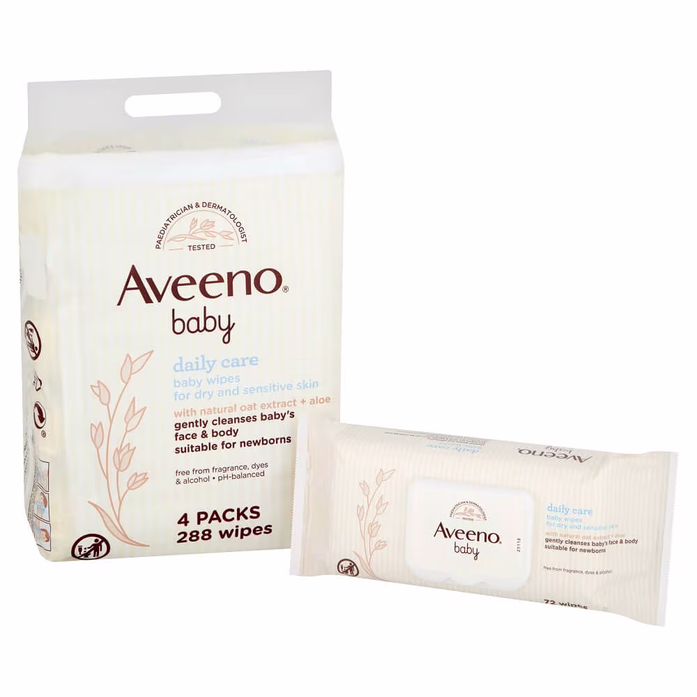 AVEENO® BABY DAILY CARE BABY WIPES 4 PACK