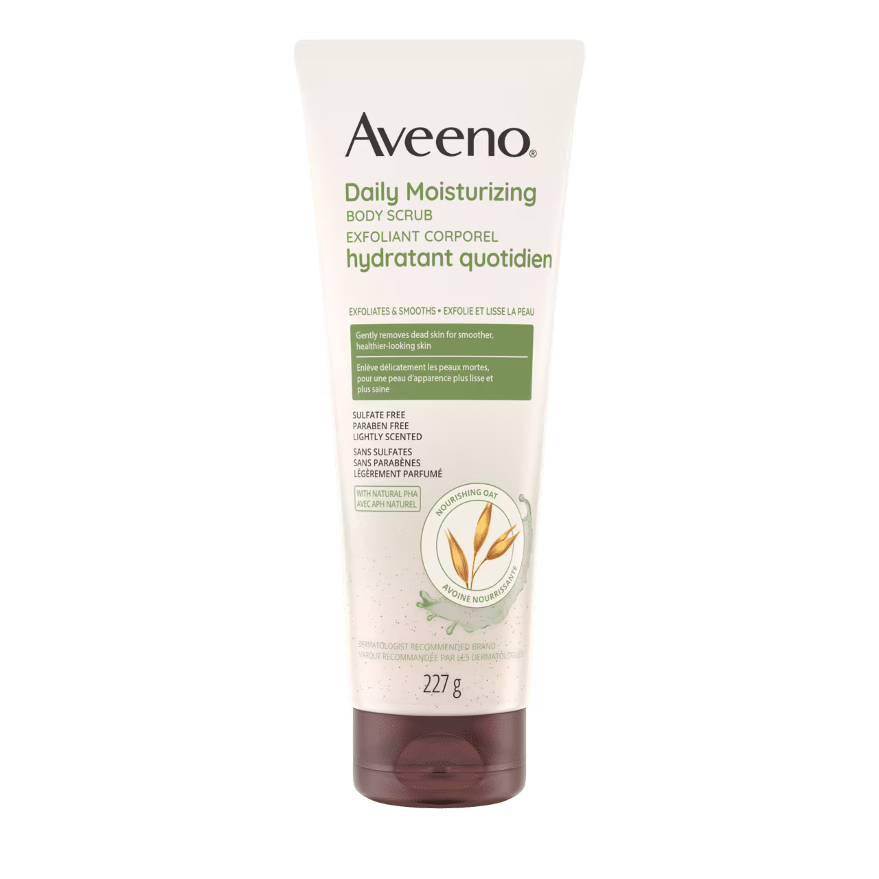 Tube de 227 g de l’exfoliant corporel hydratant quotidien Aveeno®
