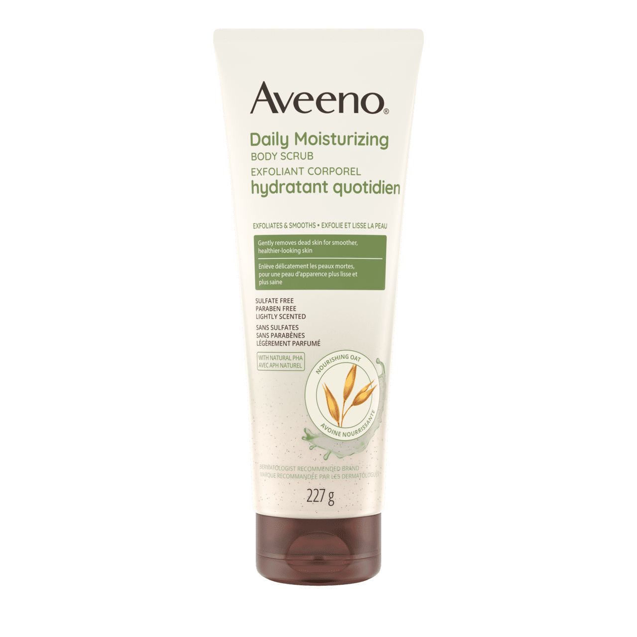 Tube de 227 g de l’exfoliant corporel hydratant quotidien Aveeno®