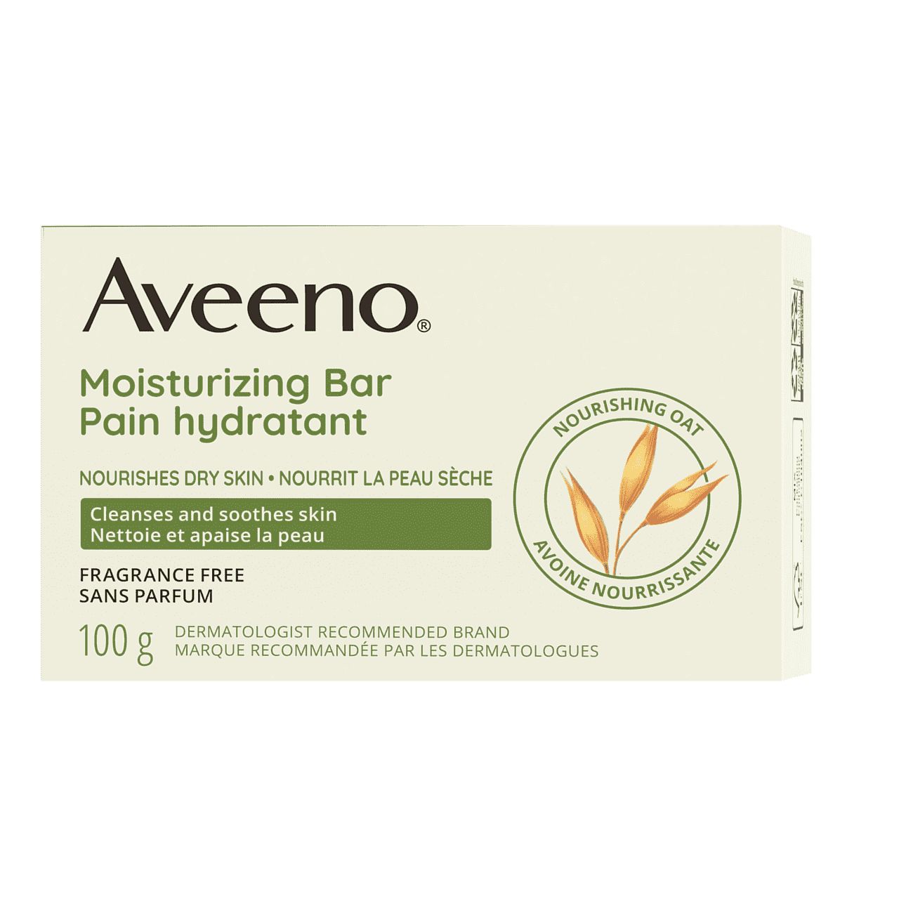 AVEENO® Pain hydratant pour la peau sèche, Sans parfum, 100 g