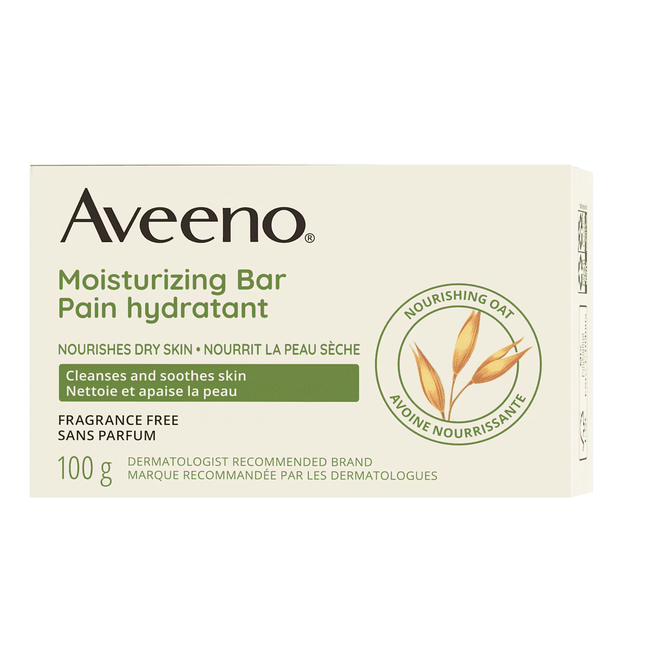 AVEENO® Pain hydratant pour la peau sèche, Sans parfum, 100 g