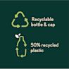 recyclable bottle & cap, 50% recycled plastic