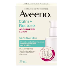 Aveeno® Calm + Restore Age Renewal Serum - Image 1 - Aveeno Front shot of AVEENO® Calm + Restore Age Renewal Serum, 29 mL