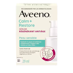 Panneau avant du sérum régénérant antiâge Aveeno® Calm + Restore, 29 ml