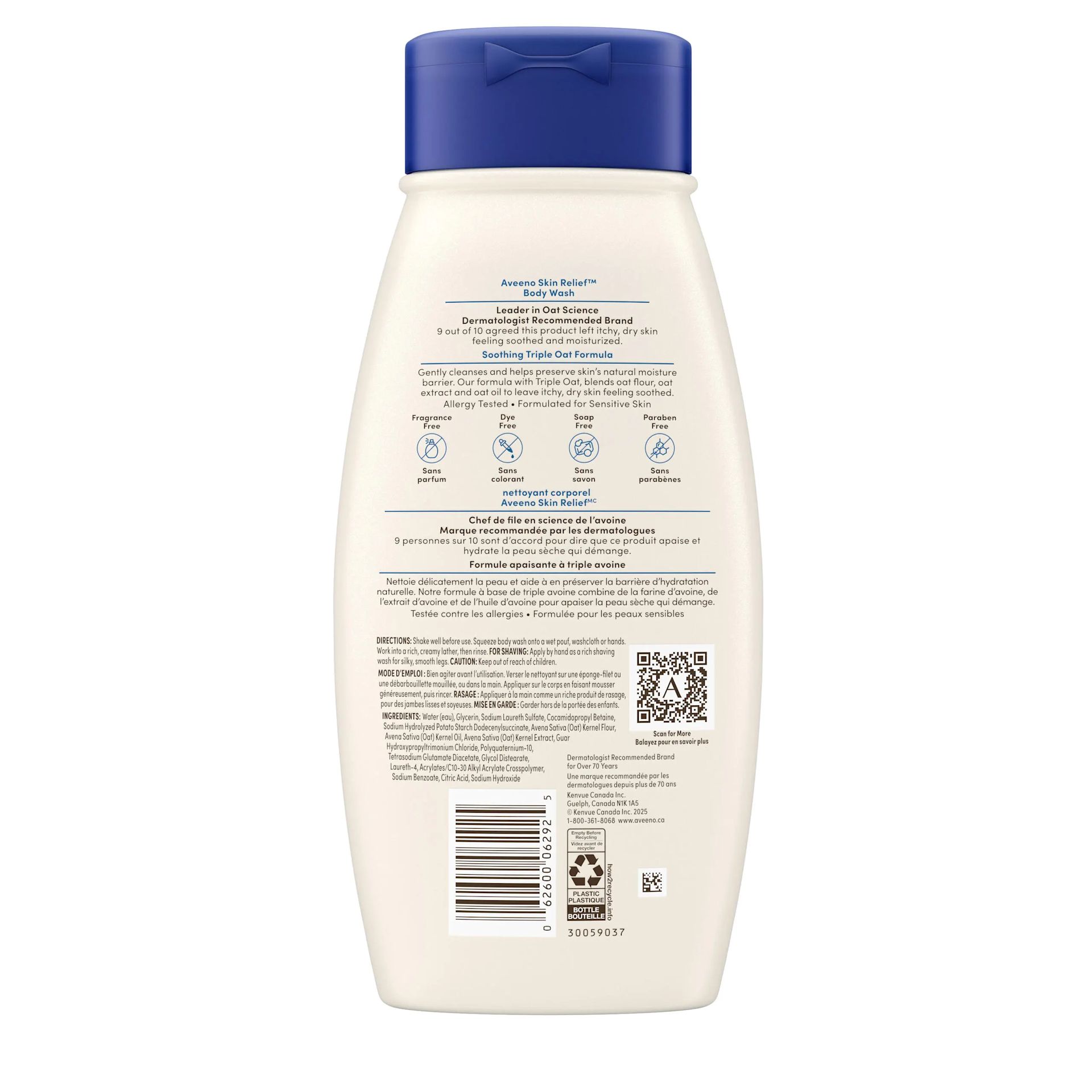 AVE CA CA 62600062925 100025110 Skin Relief BW Fragrance Free 532mL 00180