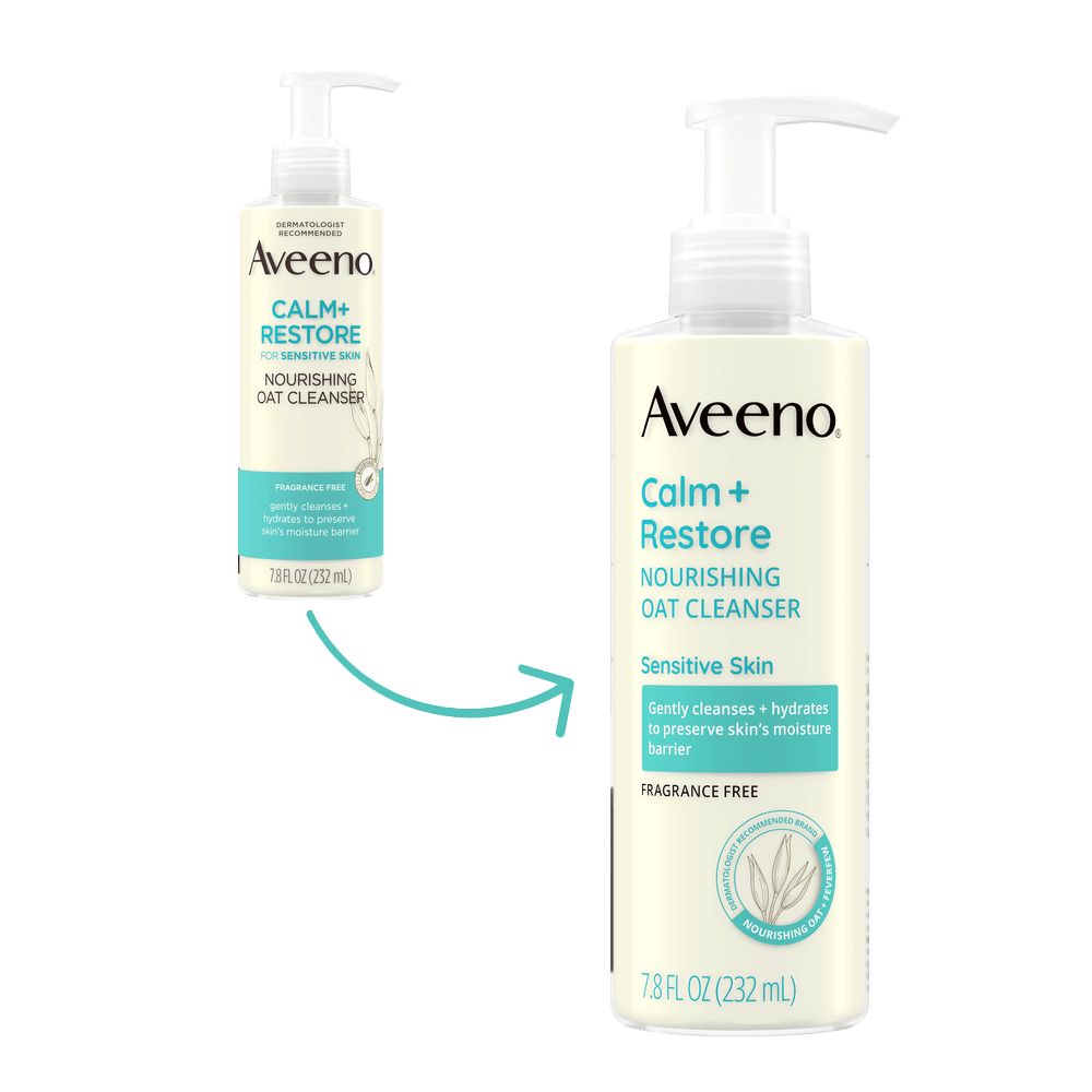 Aveeno Calm + Restore Gentle Nourishing Oat Face Cleanser Transition