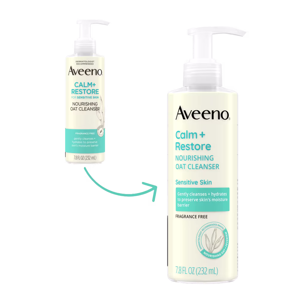 Aveeno Calm + Restore Gentle Nourishing Oat Face Cleanser Transition