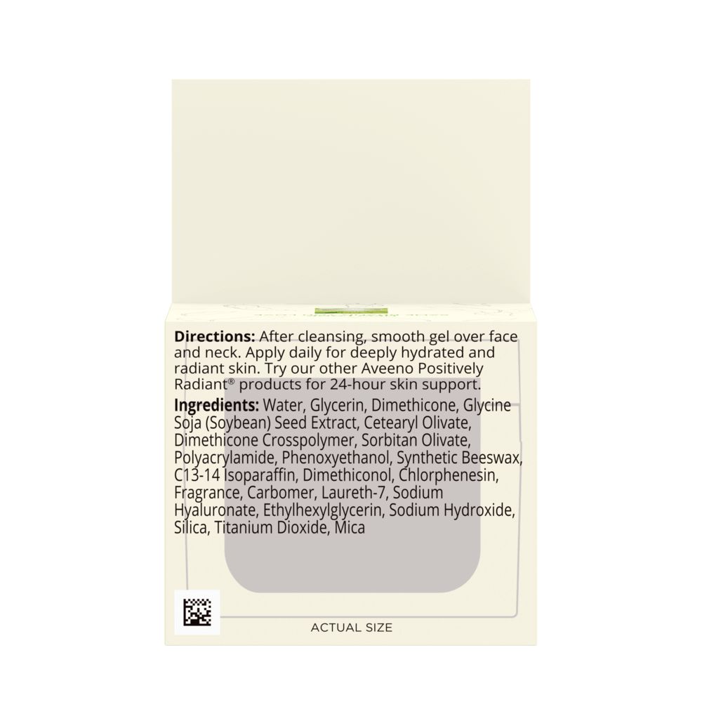 Aveeno Positively Radiant Daily Gel Facial Moisturizer Back