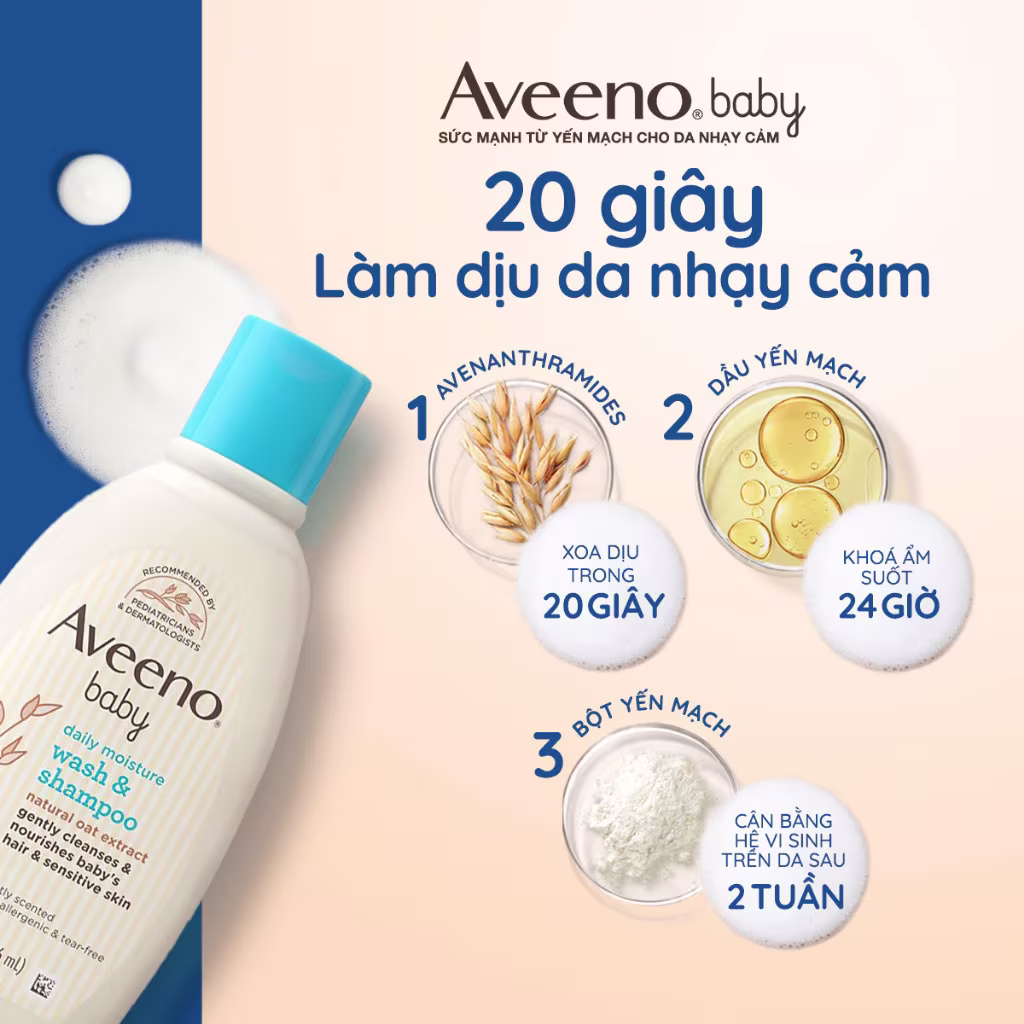 Aveeno Baby Daily Moisture Wash & Shampoo -02 Aveeno Baby Daily Moisture Wash & Shampoo