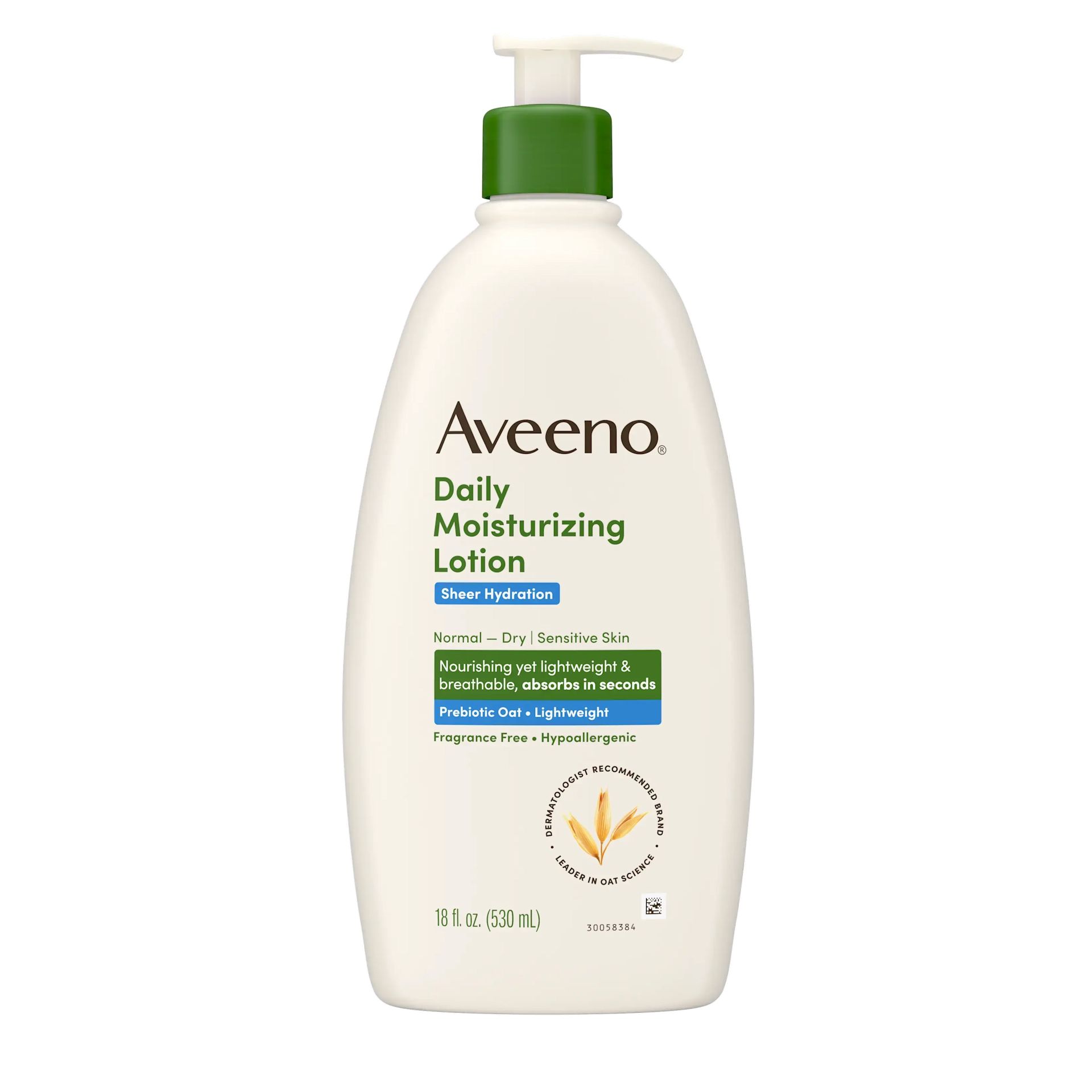 Front Pack shot of Aveeno® Daily Moisturizing Sheer Hydration Dry Skin Lotion 18oz