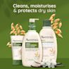 Cleanses, moisturises and protects dry skin
