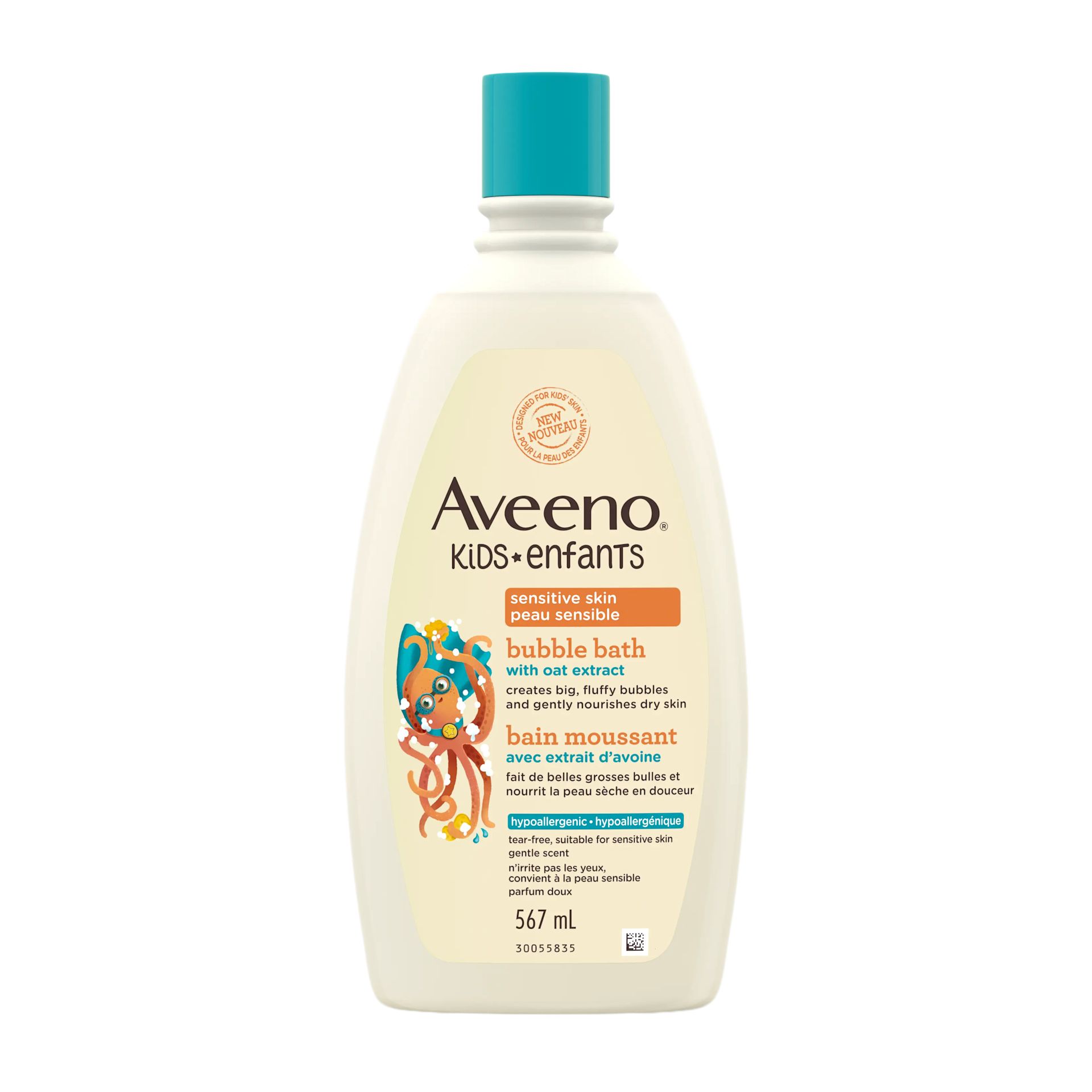 Front shot of AVEENO® Kids Bubble Bath, 568mL bottle