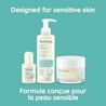 Three AVEENO® Calm + Restore products with a claim stating ‘ Designed for sensitive skin’