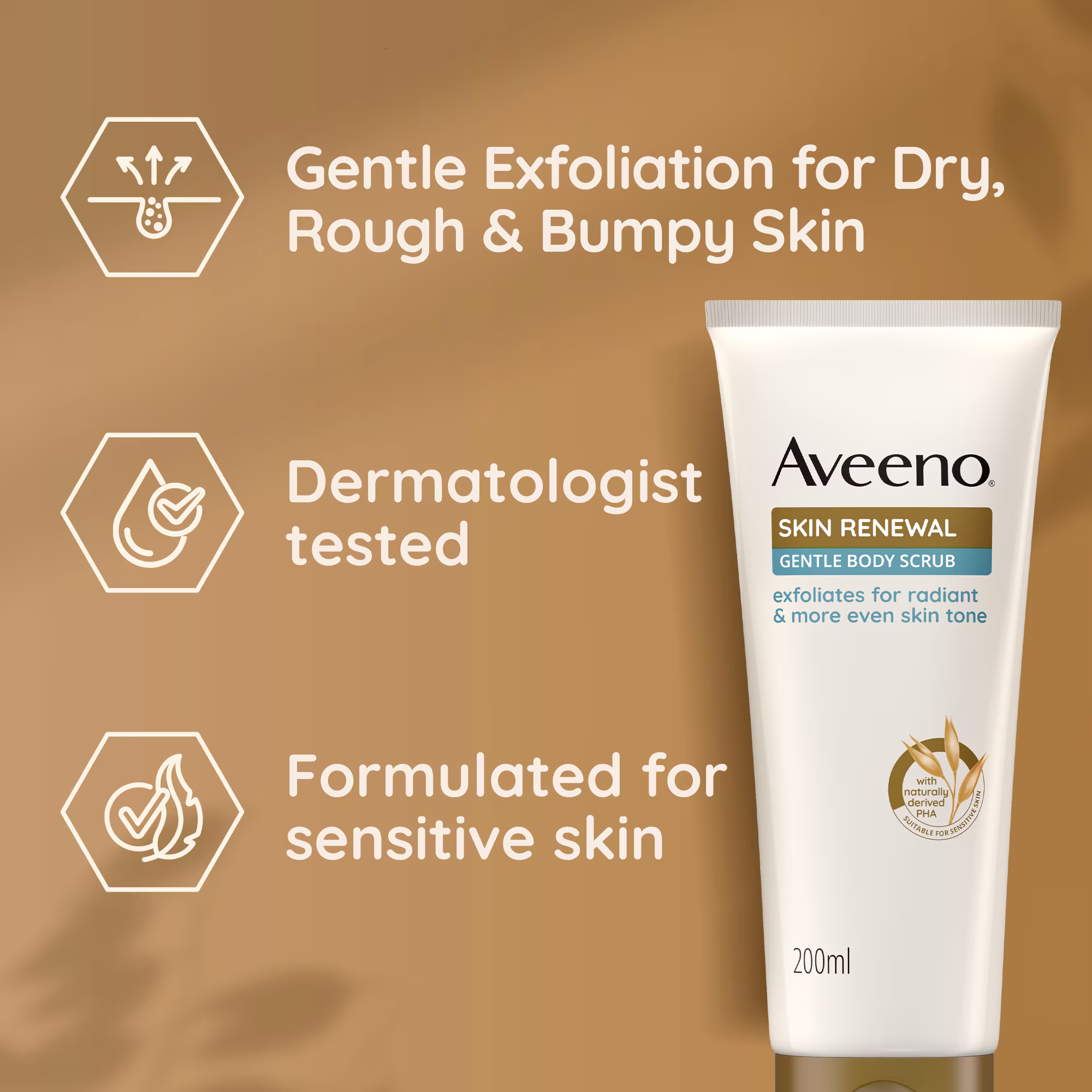 Aveeno Skin Renewal Gentle Body Scrub Tube
