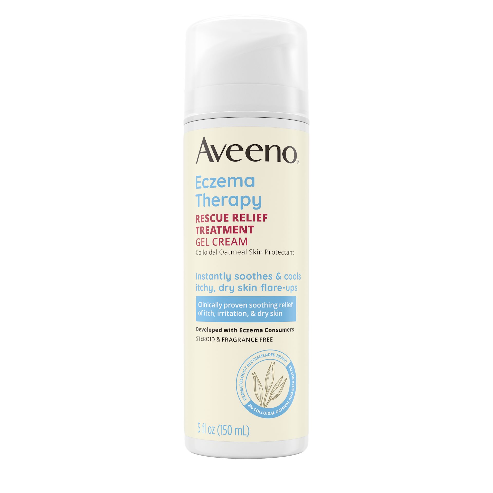 Front Pack shot of Aveeno® Eczema Therapy Rescue Relief Treatment Gel Cream