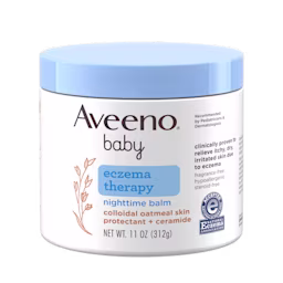 Front pack shot of Aveeno® Baby Eczema Therapy Nighttime Balm