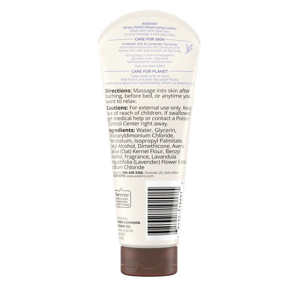 Aveeno Stress Relief Body Lotion, Lavender Scent Back