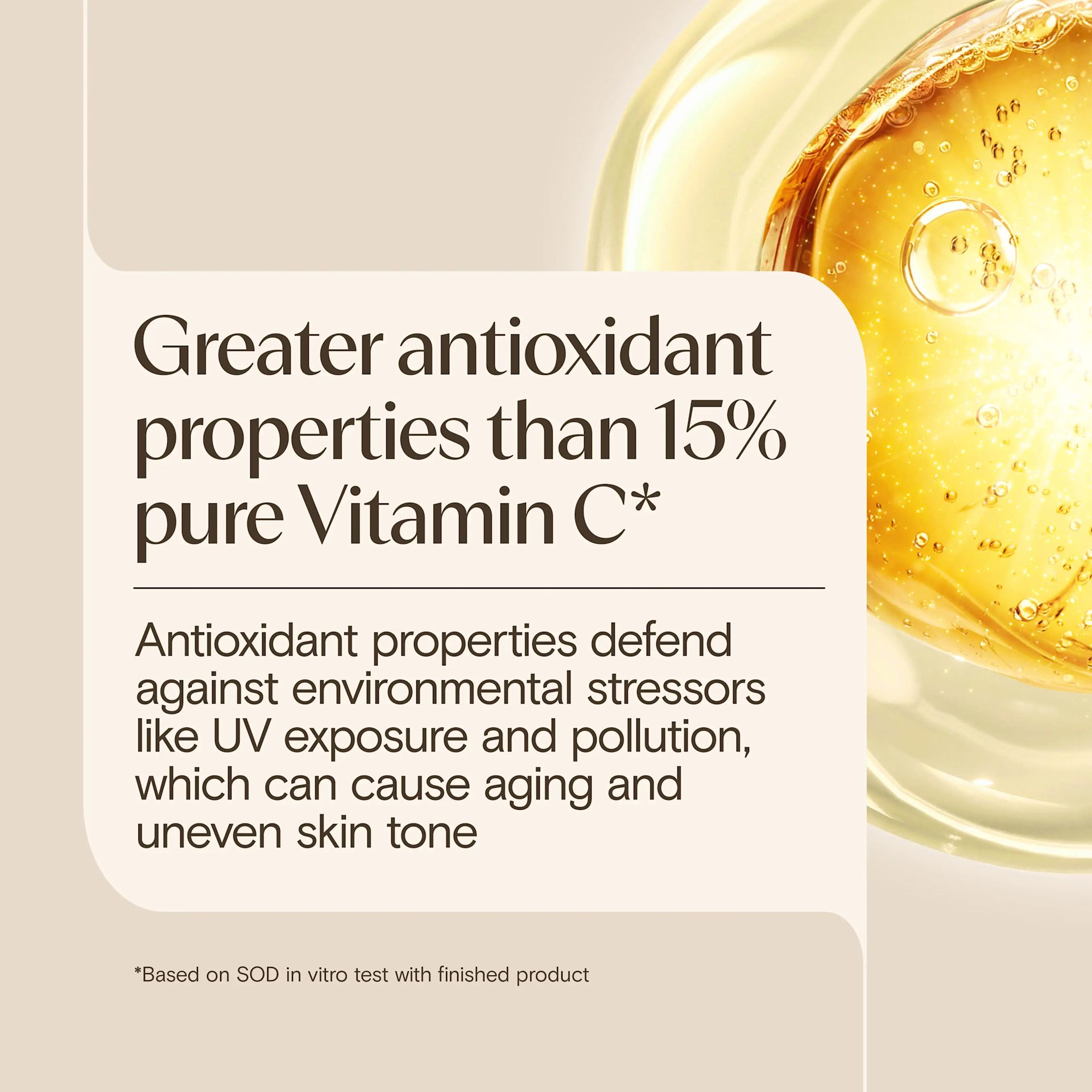 Aveeno® Vitamin C Serum, greater oxidant properties than 15% vitamin C products