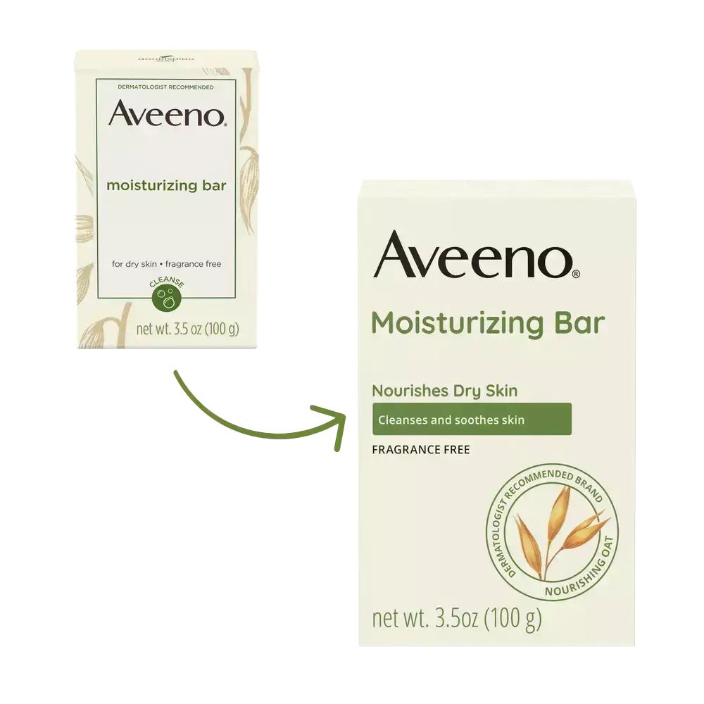 Aveeno Gentle Moisturizing Face Cleansing Bar, Dry Skin Transition