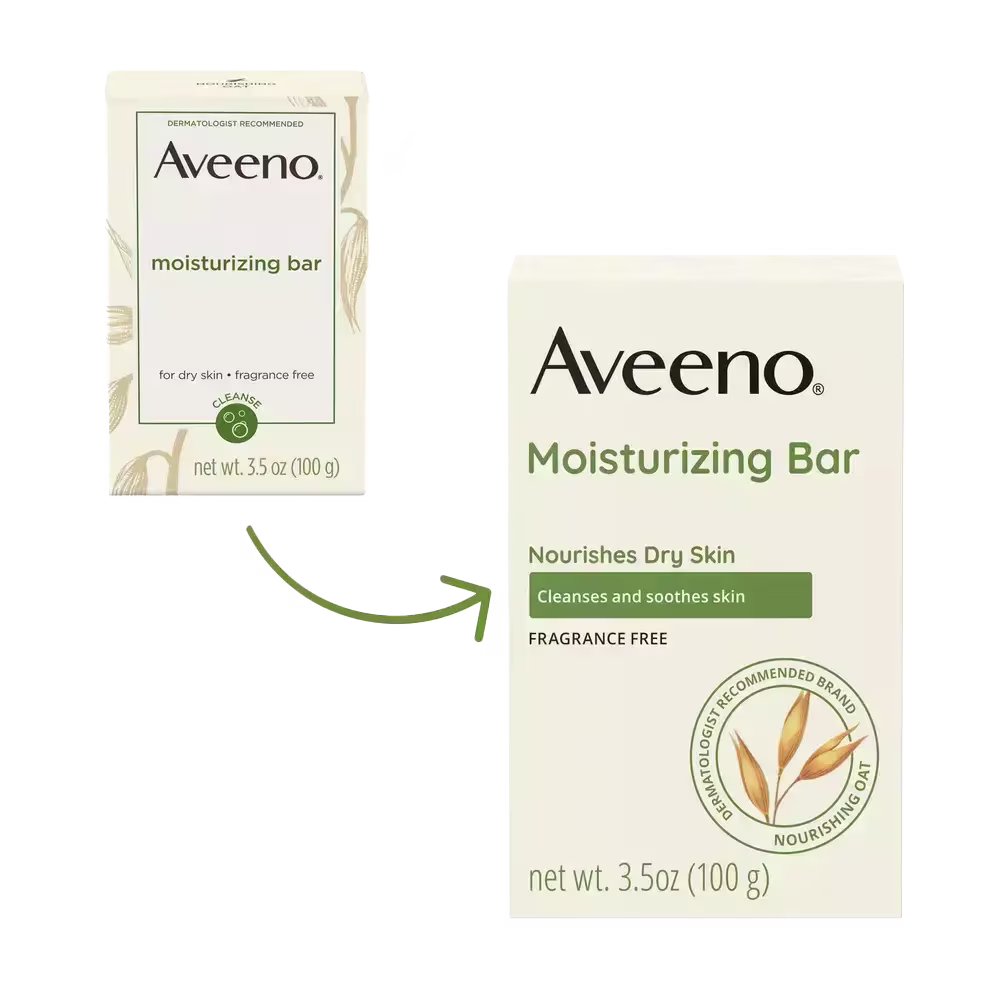 Aveeno Gentle Moisturizing Face Cleansing Bar, Dry Skin Transition