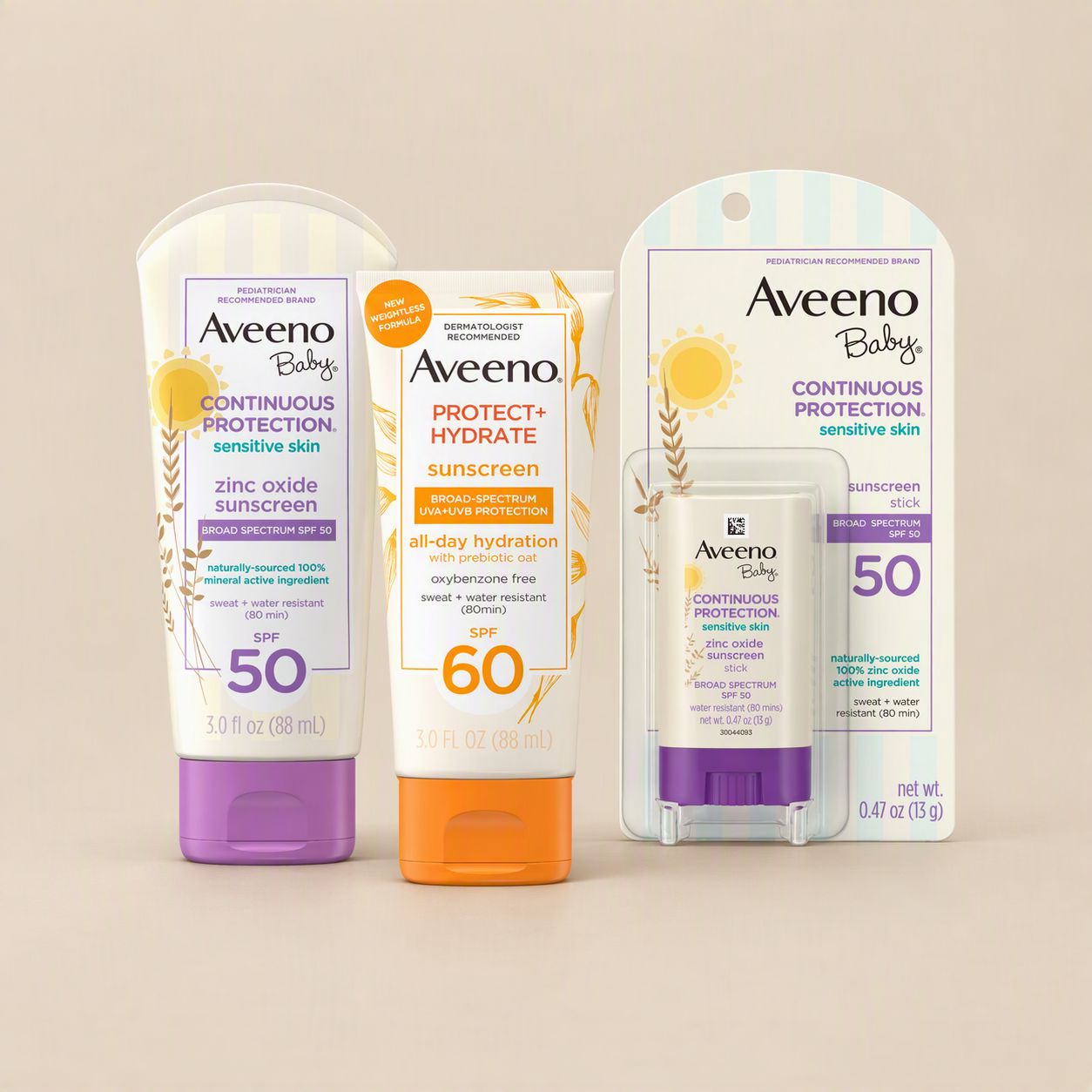 Aveeno® Image tile Shop by category - Sunscreen product line