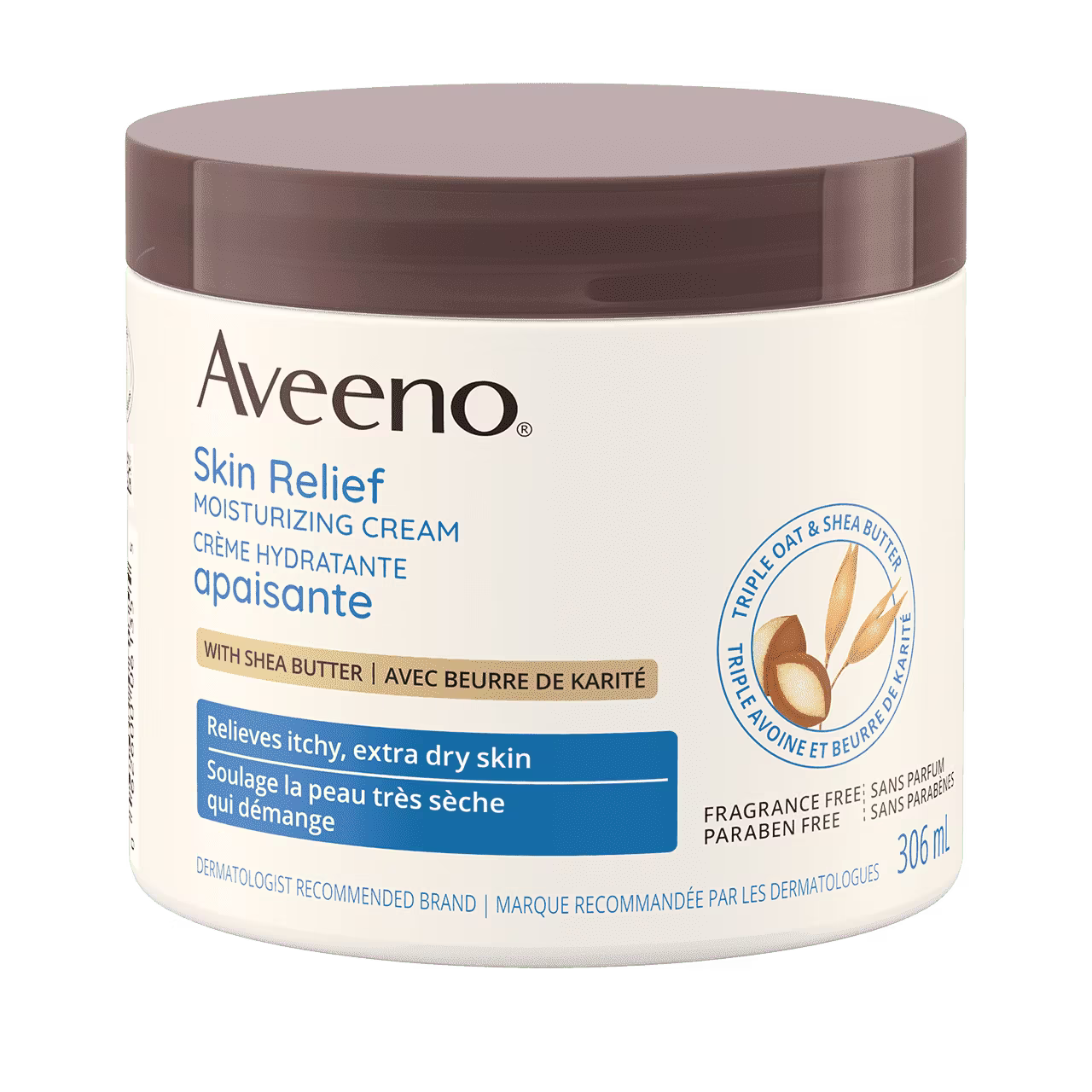 Panneau avant du pot de la crème hydratante apaisante AVEENO®