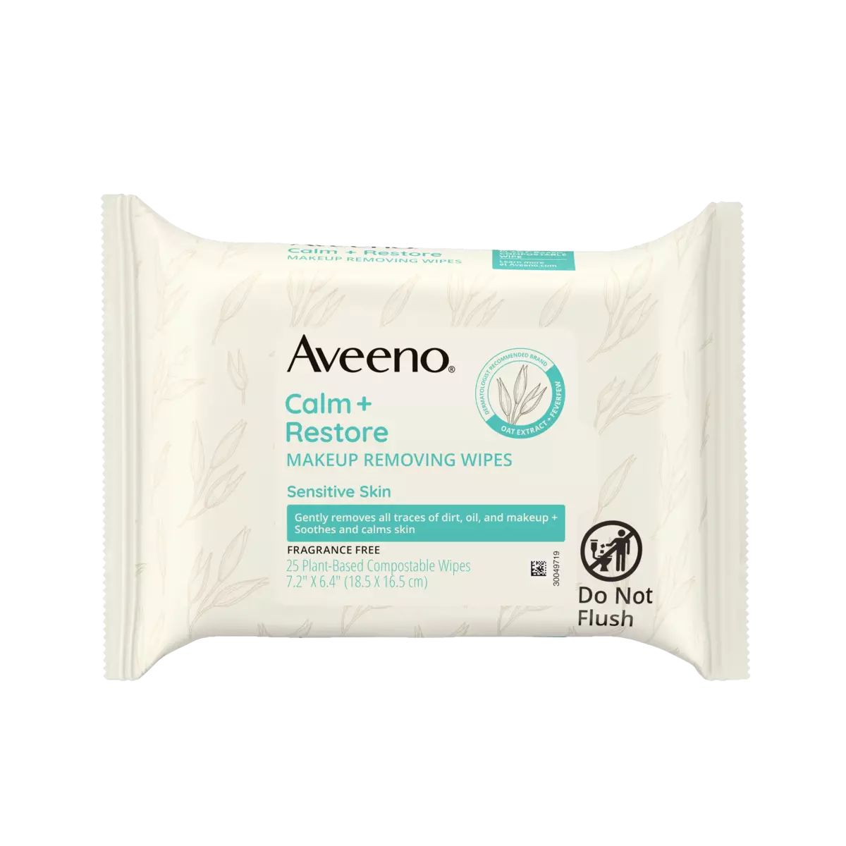 Pack shot of Aveeno® Calm + Restore® Makeup Removing Wipes for Sensitive Skin
