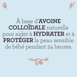 Revendication sur la lotion AVEENO® disant « À base d’avoine colloïdale naturelle pour aider à hydrater et à protéger la peau sensible de bébé pendant 24 heures »