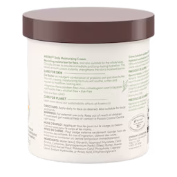 The back shot of AVEENO® Daily Moisturizing Cream for Dry & Sensitive Skin, jar, 425g