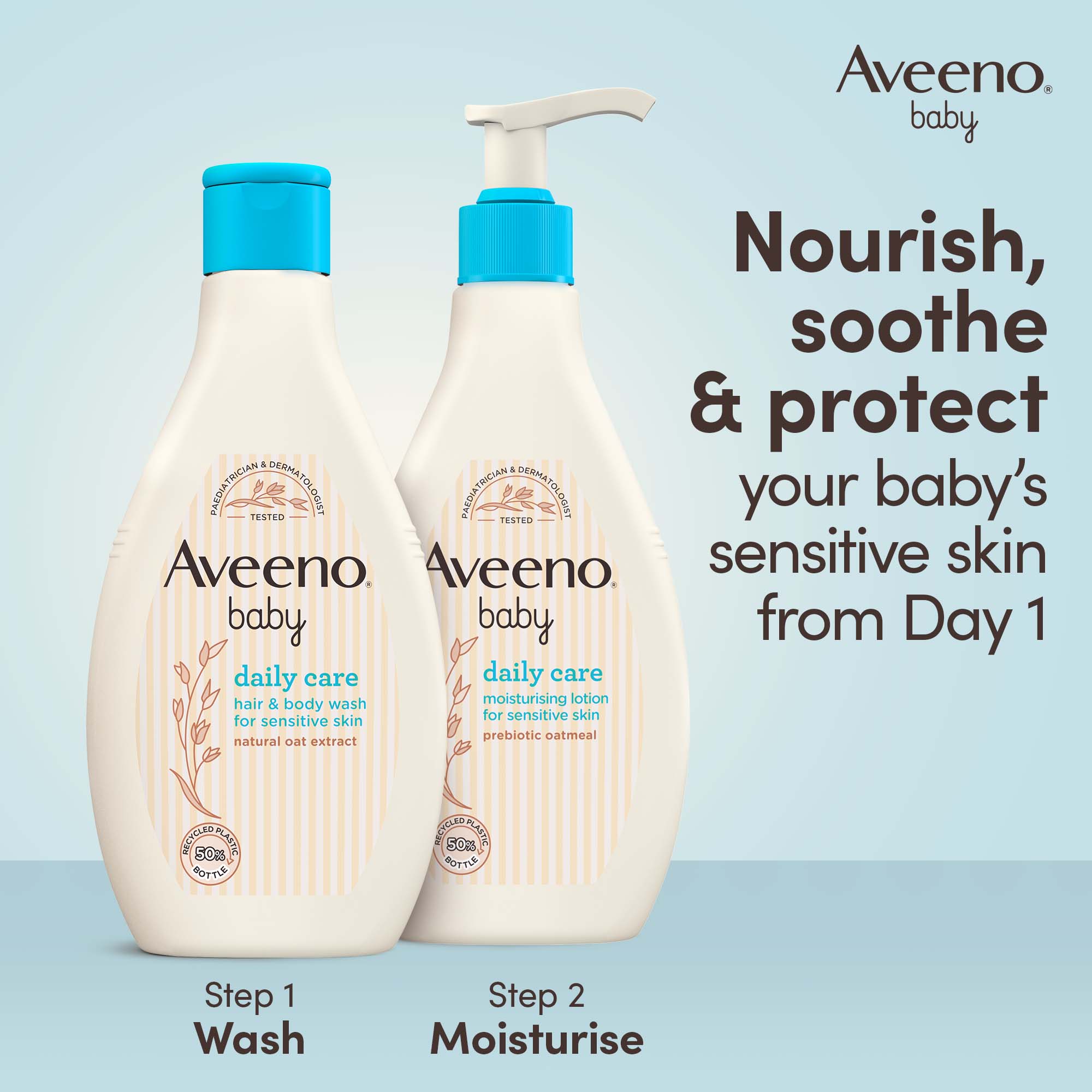 Aveeno Baby hair and body wash-2 bottles Baby Body Aveeno for x Nahdi