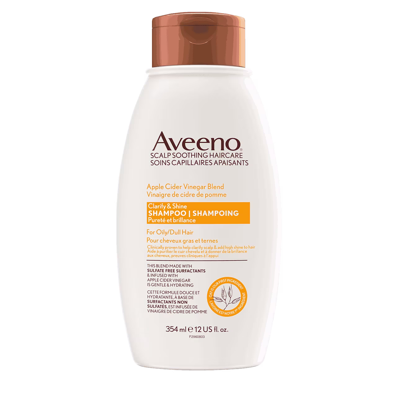 Shampoing AVEENO® Vinaigre de cidre de pomme Pureté et brillance, Flacon de 354 ml