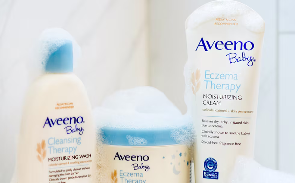 baby eczema lotion and product collection from aveeno