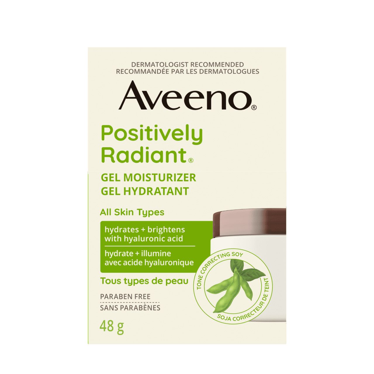 Pot de 48 g du gel hydratant AVEENO® Positively Radiant®