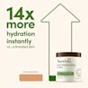 GIF demonstrating Daily Moisturizing Cream 14x more hydration instantly vs untreated skin