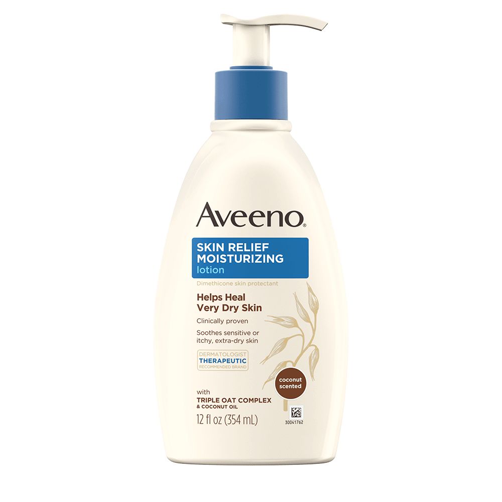 Skin Relief Moisturizing Lotion Extra Dry Skin, Coconut Scented - Image 3 - Aveeno - en-US