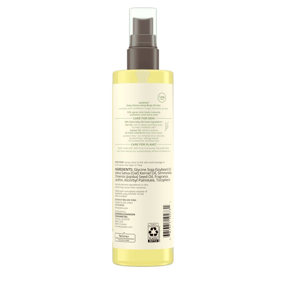 Aveeno Daily Moisturizing Body Oil Mist with Oat Oil Back