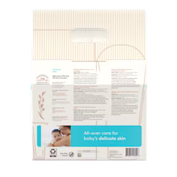 Back pack shot Back pack shot of Aveeno® Baby Welcome Little One Gift Basket Modern Gift Set