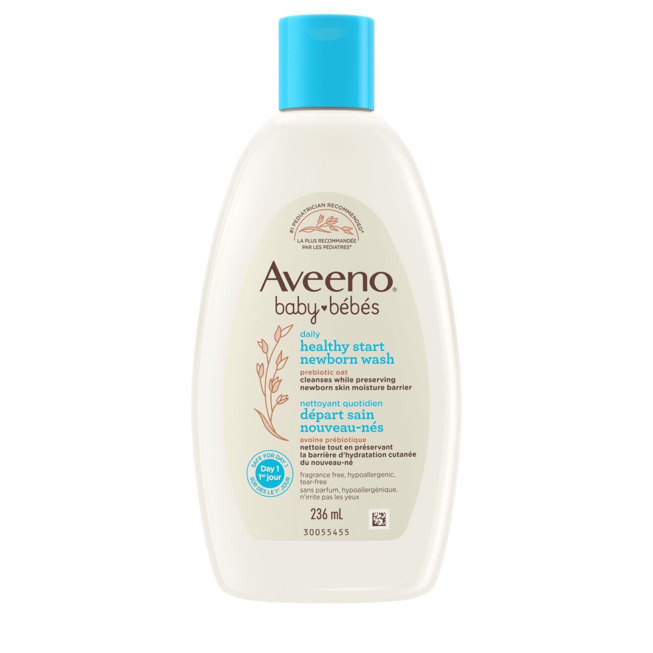 Front shot of AVEENO® Baby Daily Healthy Start Newborn Wash, 236 mL