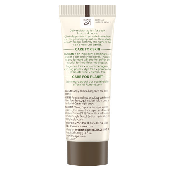Back Pack shot of Aveeno® Skincare Bundle, featuring Body Cream