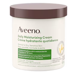 The front shot of AVEENO® Daily Moisturizing Cream for Dry & Sensitive Skin, jar, 425g