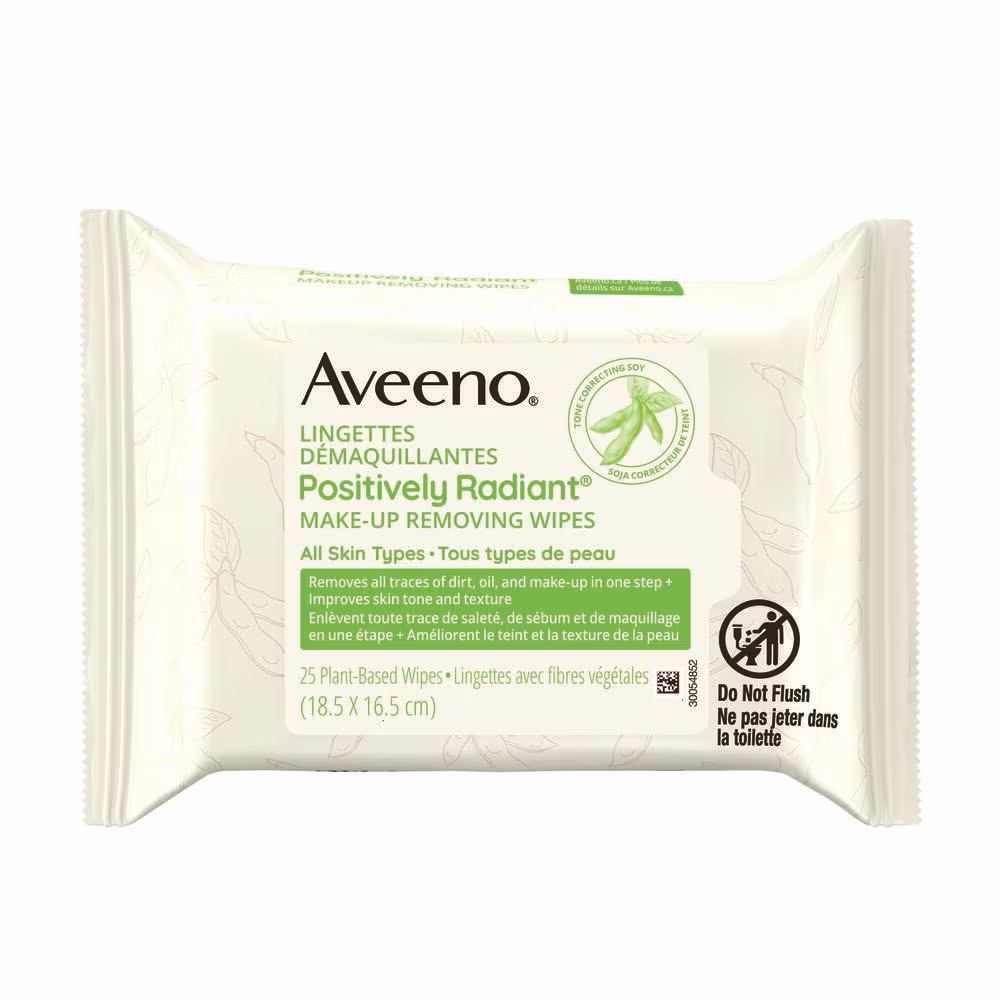 AVEENO® POSITIVELY RADIANT® Make-up Removing Wipes packet