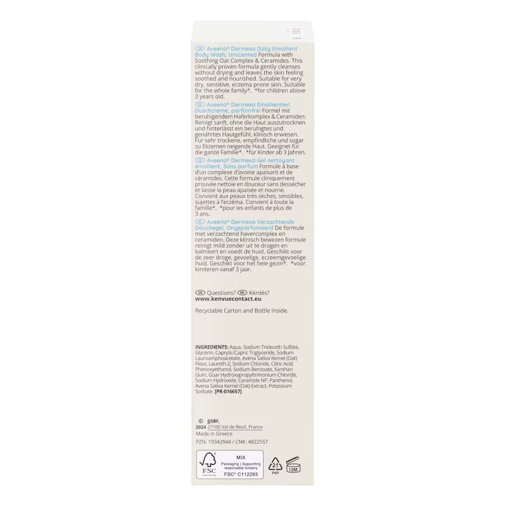 04-AVE EMEA BE 90535600 Dermexa Body Wash 300ML 007