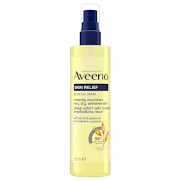 Aveeno® Skin Relief  Olejek do ciała w sprayu – zapewnia natychmiastowy, klinicznie udowodniony, efekt  intensywnego nawilżenia dla bardzo suchej i wrażliwej skóry