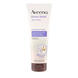 Pack shot of Aveeno® Stress Relief Exfoliating Body Scrub, Lavender, 8 oz