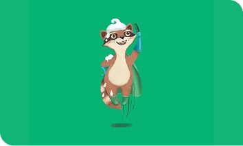 Illustration of Aveeno® Care Crew Member - Mika the Raccoon