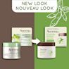 Un ancien et un nouveau pot de 48 ml de la crème intensive de nuit Aveeno Positively Radiant Aveeno avec la mention « Nouveau look »